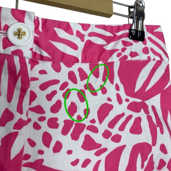 Skirtin Around Shorts Womens 8 Pink Green Bermuda Preppy Coastal Country Club - Picture 5 of 15